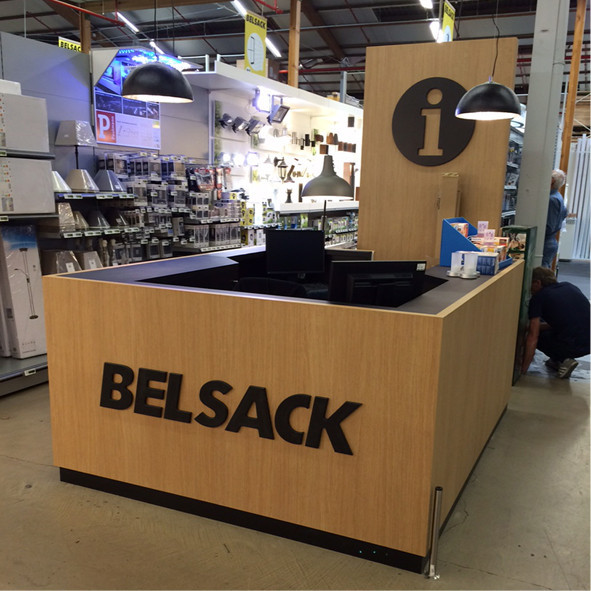 Display Houthandel Belsack Infopunt