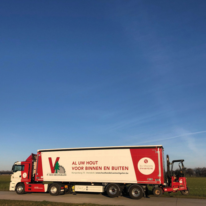 Spandoek Houthandel Van Mechelen Vrachtwagen